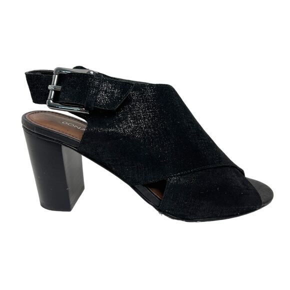 Donald J. Pliner Sandals Peep Toe Suede Black 6.5 - Picture 2 of 13